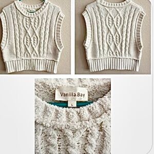 Vest - Cropped Sweater - Ivory - Like New -Soft - Women’s Large -Vanilla Bay